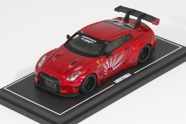 TSM MINI GT 1/64 LB★WORKS Nissan GT-R (R35) Rear Wing Metallic Red 日産 メタリックレッド 京商 トミカサイズ