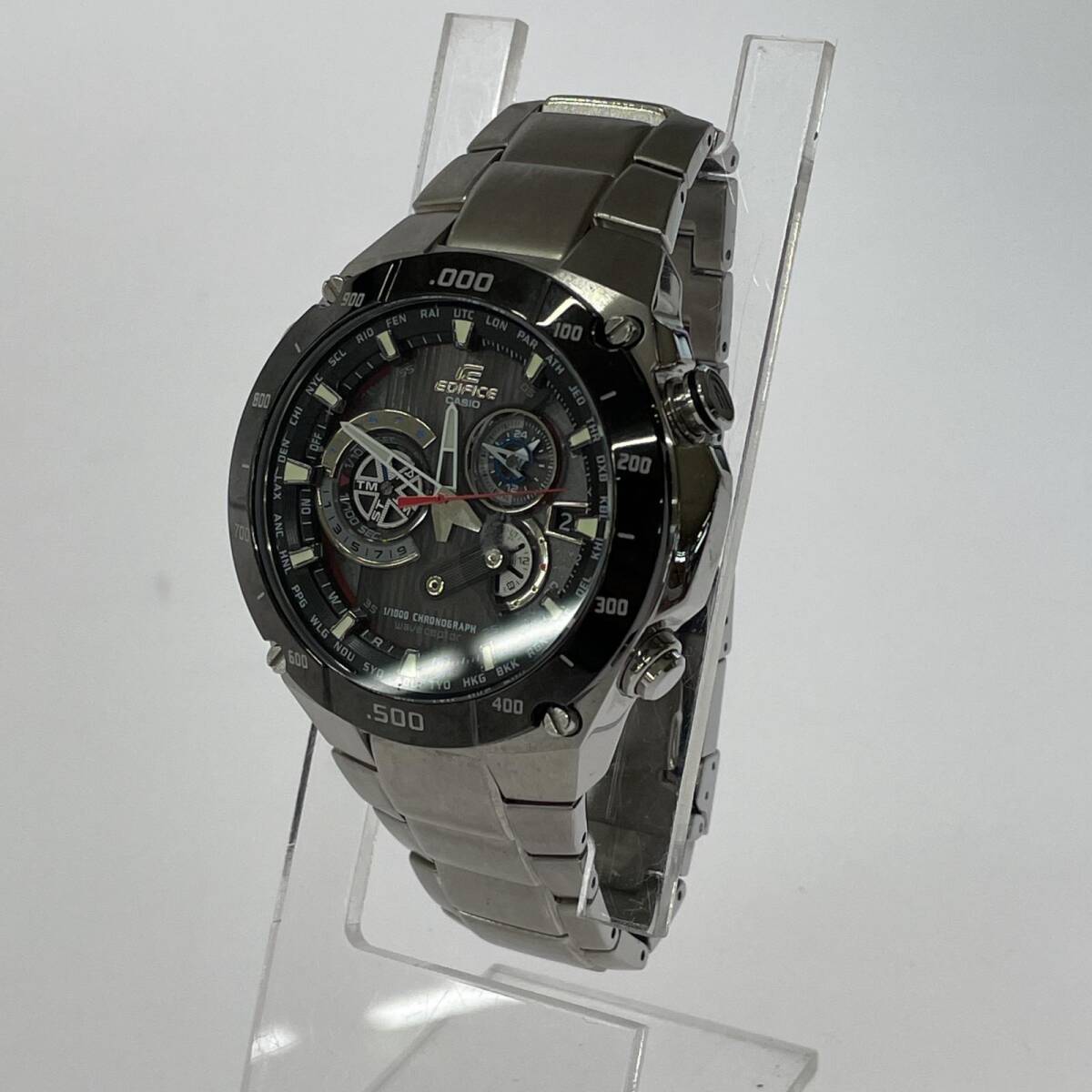 CASIO カシオ EQW-M1100 EDIFICE ソーラー 腕時計/ブラック×シルバー メンズ_画像2