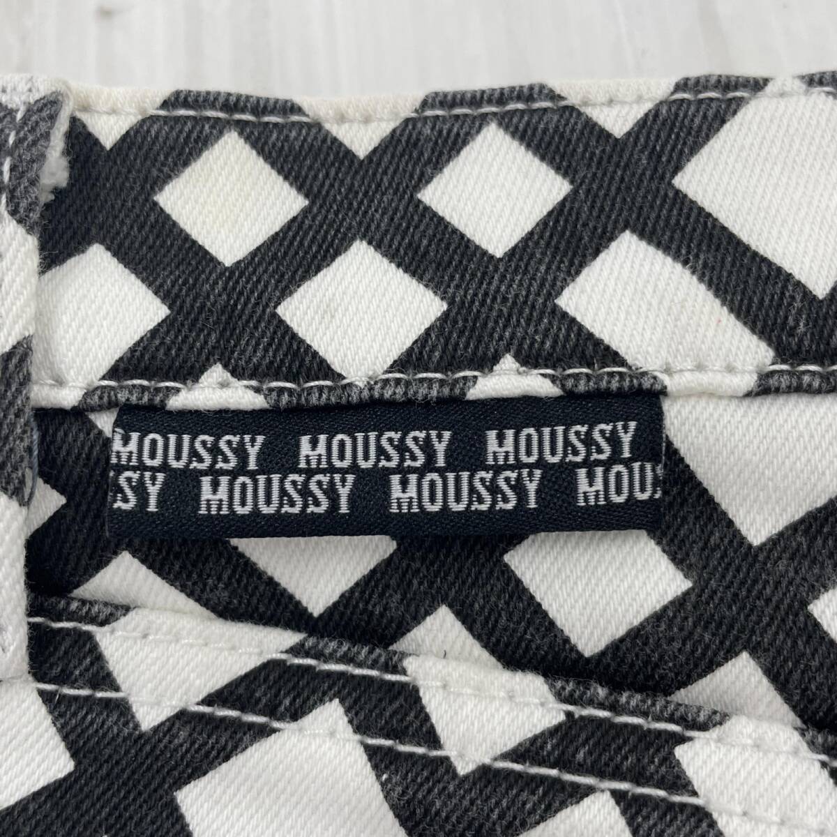 MOUSSY マウジー 総柄 スキニーパンツ size1/ブラック×ホワイト レディース_画像9