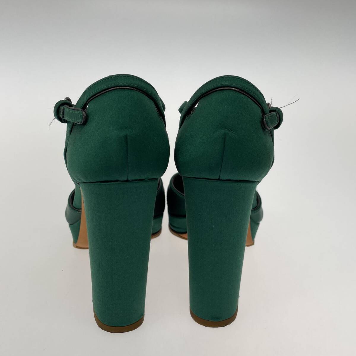 Miu Miu MiuMiu open tu strap high heel pumps size34.5/ green lady's 