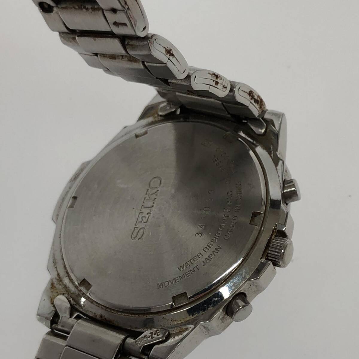 SEIKO セイコー CHRONOGRAPH 7T92-0CA0 腕時計/ブラック×シルバー メンズ_画像6