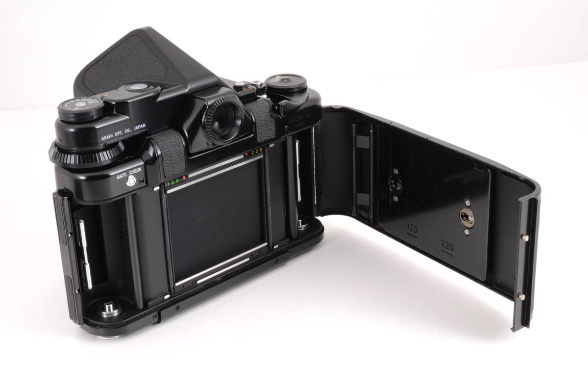 動作品 ペンタックス PENTAX ASAHI 67 6x7 後期 ミラーアップモデル ボディ TTLファインダー バケペン 中判フィルムカメラ 箱付 管100K6853_画像8