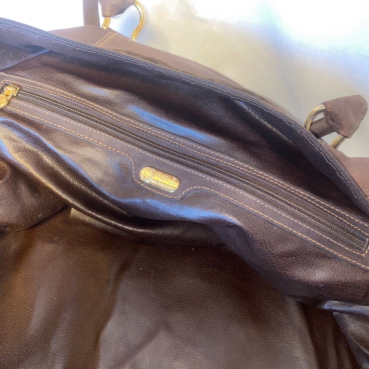 FENDI Fendi сумка "Boston bag" натуральная кожа Brown несколько раз применяющийся товар 