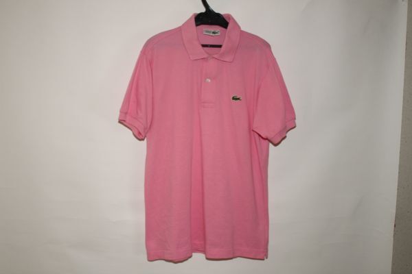 2656■メンズ4：Mラコステ、薄ピンク、半袖ポロシャツ、良品の画像2