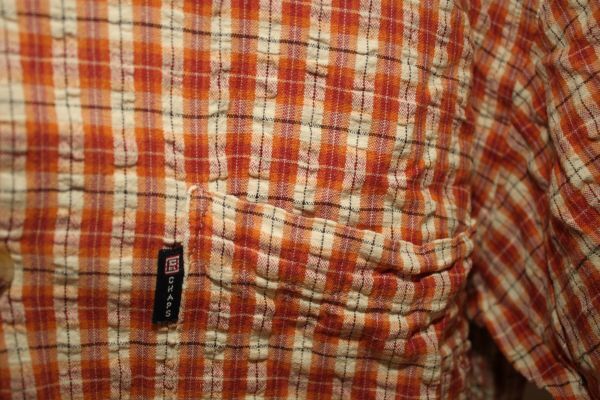 2693■Mラルフ、薄アイボリー茶系、半袖シャツ、良品_画像3
