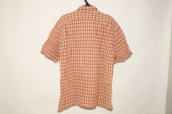 2693■Mラルフ、薄アイボリー茶系、半袖シャツ、良品_画像4