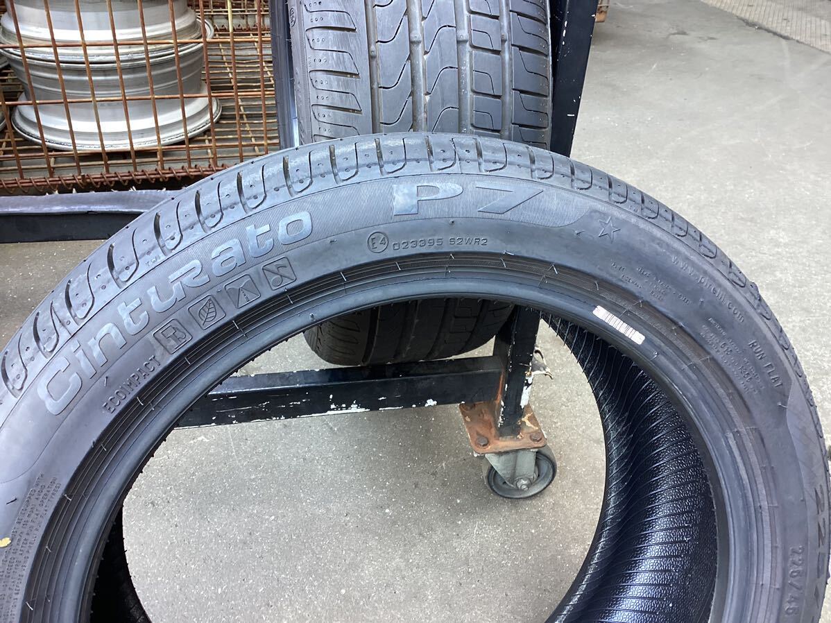 225/45R17 91Ｗ ２本 ピレリ チントゥラート P7 ランフラット 中古 バリ山 (106033k1602) CINTURATO レクサス ベンツ ノーパンク RFT_画像4