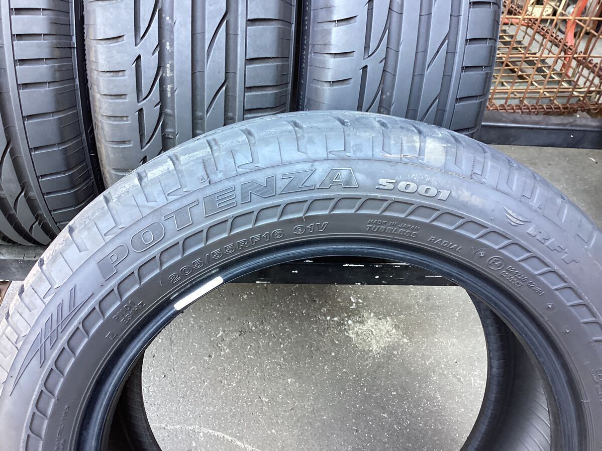 205/55R16 91V 4本セット ブリヂストン ポテンザ S001 ランフラット 中古(106031 K1604) POTENZA ベンツ BMW VW ノーパンク RFT_画像7