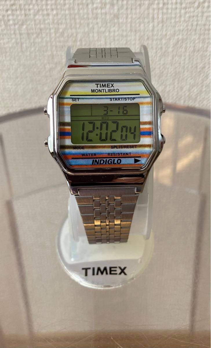 TIMEX 80　レインボーフェイス　メタルストラップ　中古美品 デジタル  腕時計