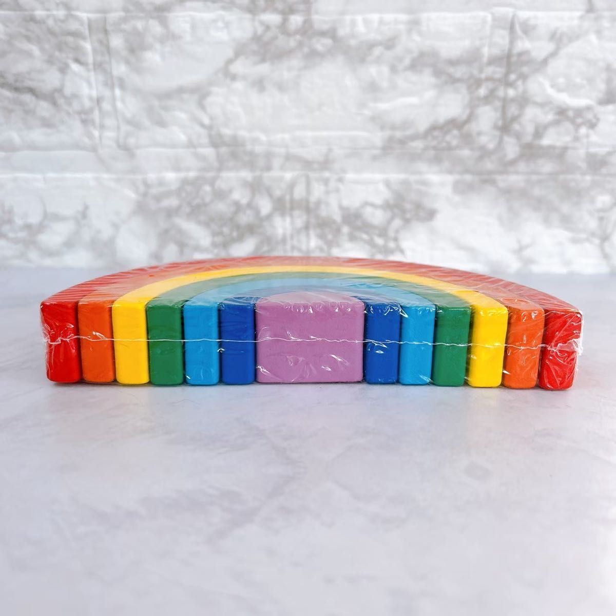 木製 虹 積み重ね 積み木 おもちゃ アーチ橋 虹 ブロック インテリア 知育
