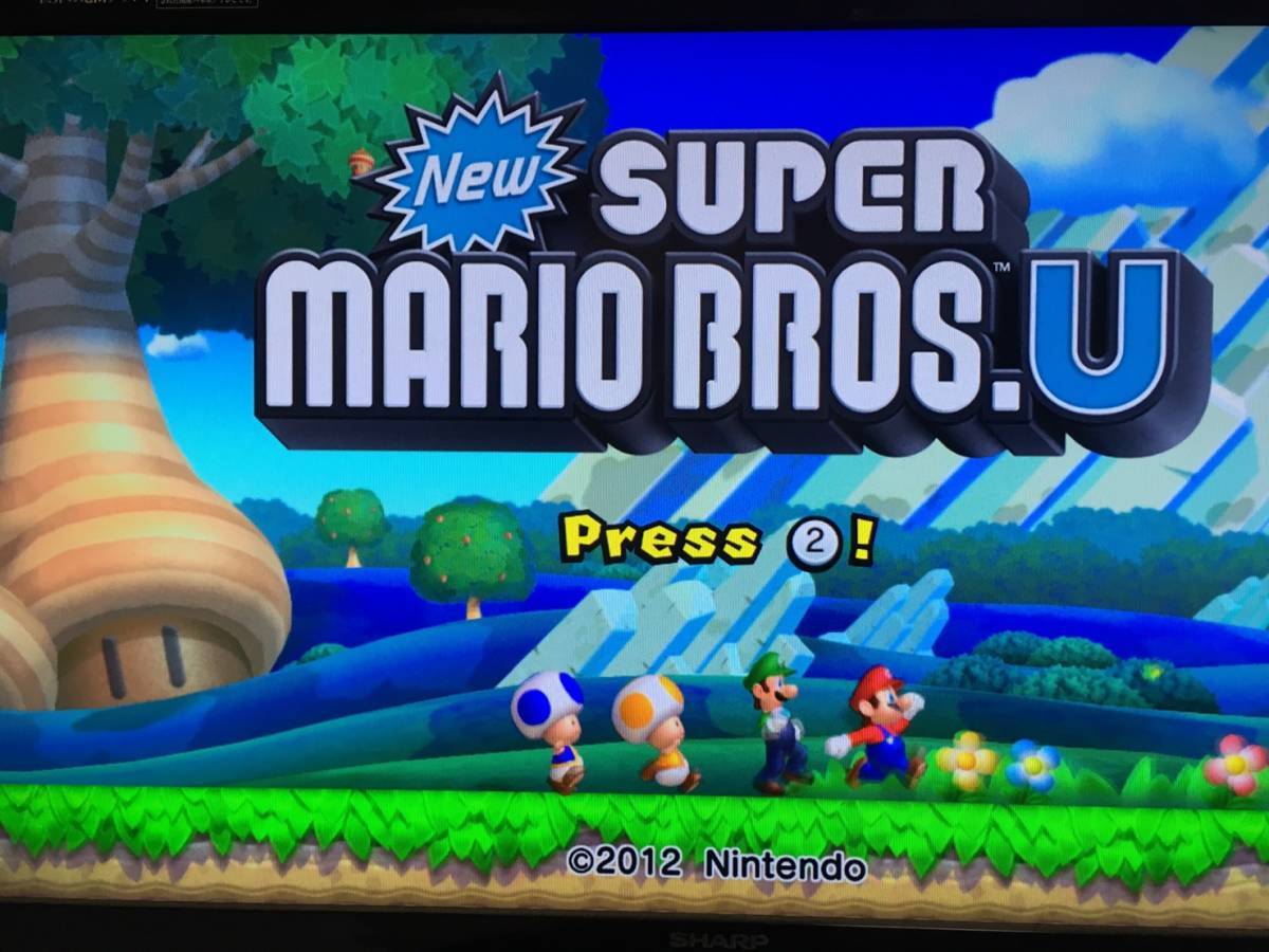 【任天堂 Wiiu 本体【ファミリープレミアムセット】クロ 32GB「New スーパーマリオブラザーズ U・Wii Party U」ゲームパッド アダプタ】_画像2