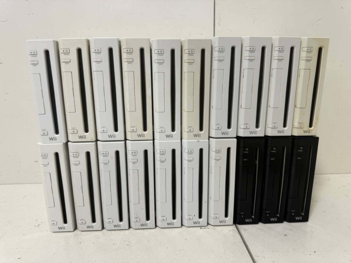 [ nintendo Wii body RVL-001] large amount summarize 20 pcs. set white black body only remote control nn tea k other accessory missing [ operation not yet verification ] Junk 