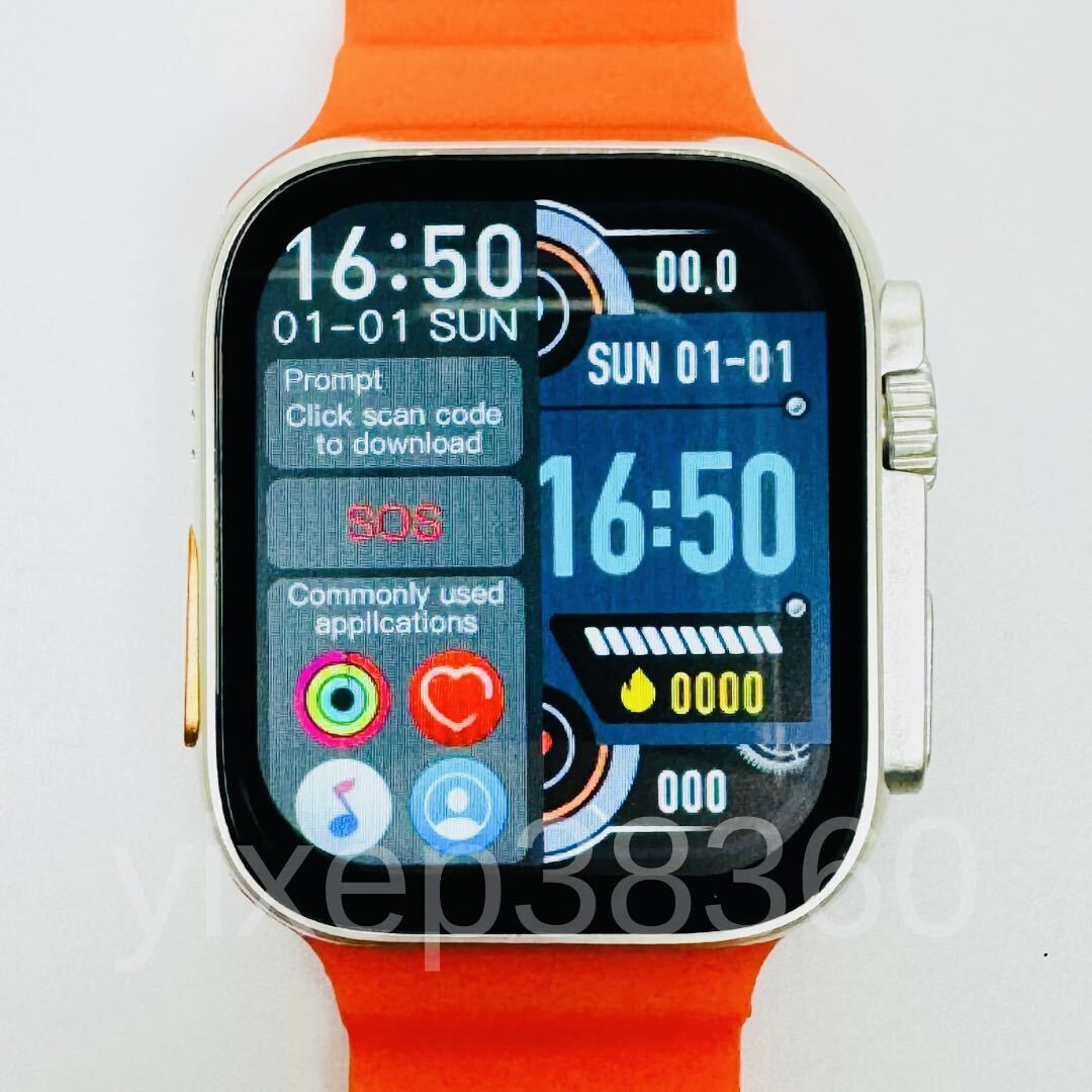 新品 Apple Watch Ultra2 代替品 スマートウォッチ 大画面 Ultra スマートウォッチ Android iPhone 通話 スポーツ 音楽 血中酸素 多機能.._画像3