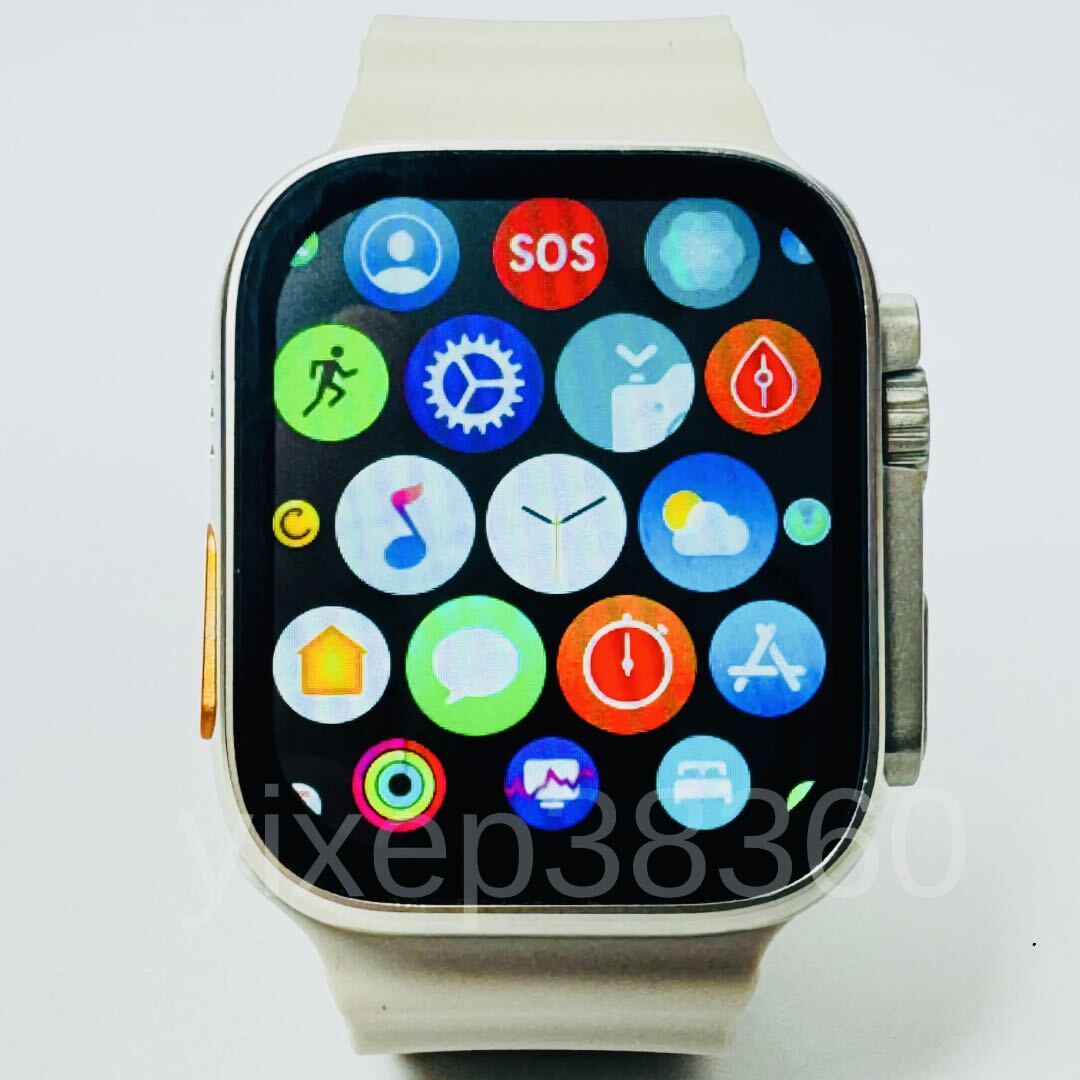 新品 Apple Watch Ultra2 代替品 スマートウォッチ 大画面 Ultra スマートウォッチ 通話 スポーツ 音楽 血中酸素 多機能 日本語アプリ _画像2