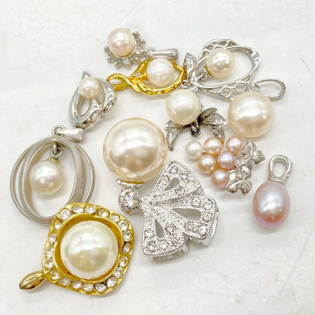 ■パールペンダントトップ20点おまとめ■m 約53.5g pearl アメジスト あこや 淡水 貝パール accessory pendant jewelry silver CE0の画像3