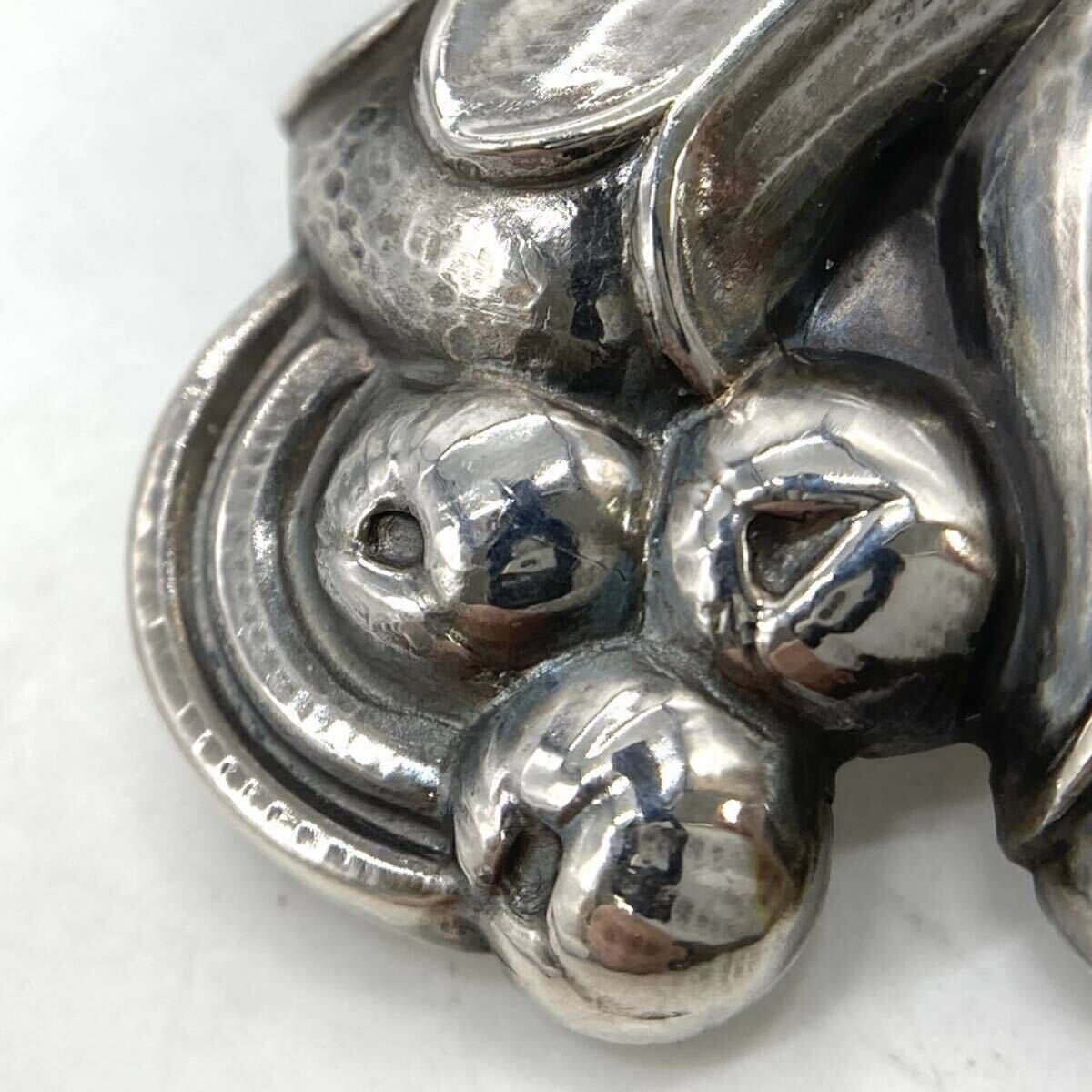 ■Georg Jensen(ジョージ ジェンセン)ブローチ■◎m約11g Denmark 100 B ムーンストーン broach jewelry accessory silver 925 DA0_画像4