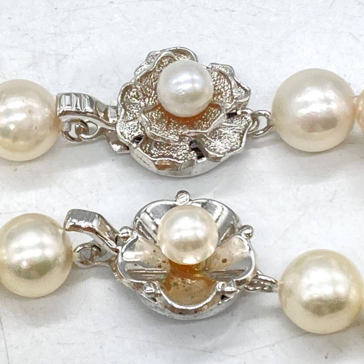 ■アコヤ本真珠ネックレス2点おまとめ■m重量約85g パール pearlネックレス necklace ジュエリー jewelry accessory silver DA0の画像5