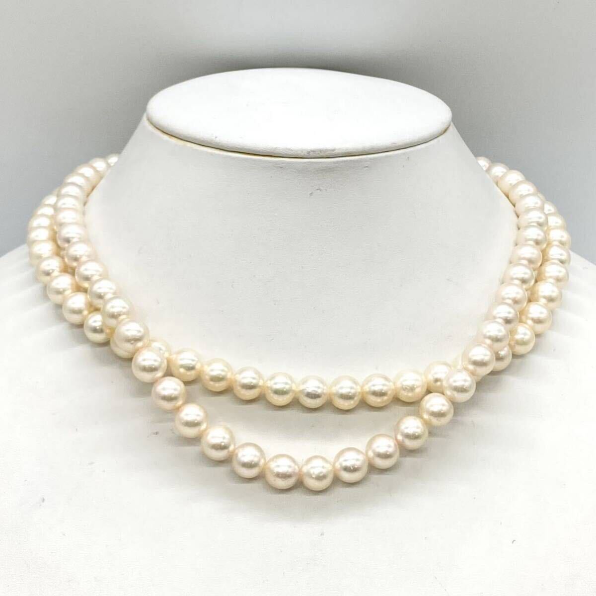 ■アコヤ本真珠ネックレス2点おまとめ■m重量約85g パール pearlネックレス necklace ジュエリー jewelry accessory silver DA0の画像1