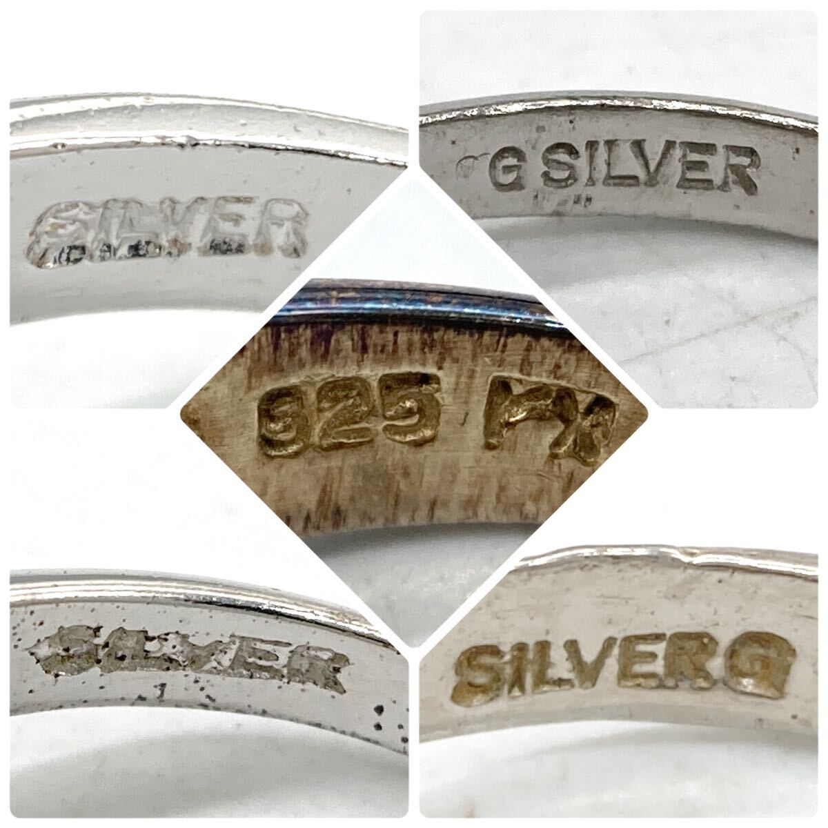 ■シトリンリング7点おまとめ■m重量約23g シトリン quartz 指輪 アクセサリー リング ring accessory silver 925 CE0の画像6