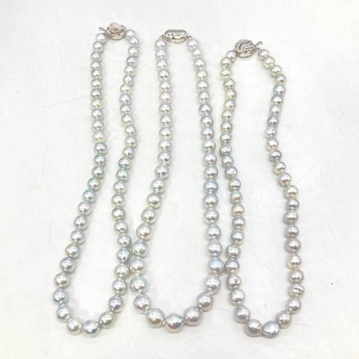 ■アコヤ本真珠ネックレス3点おまとめ■m重量約111.5g パール pearlネックレス necklace ジュエリー jewelry accessory silver DA0_画像5