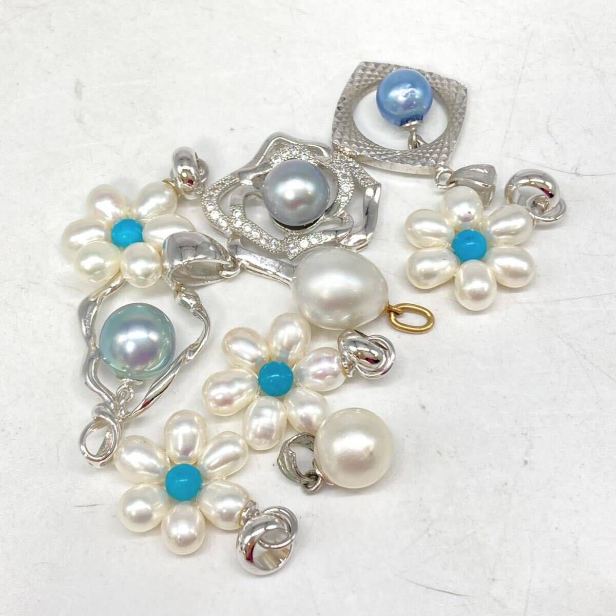 ■パールペンダントトップ20点おまとめ■m 約47.5g pearl アコヤ 淡水 貝パール accessory pendant jewelry silver CE0_画像3