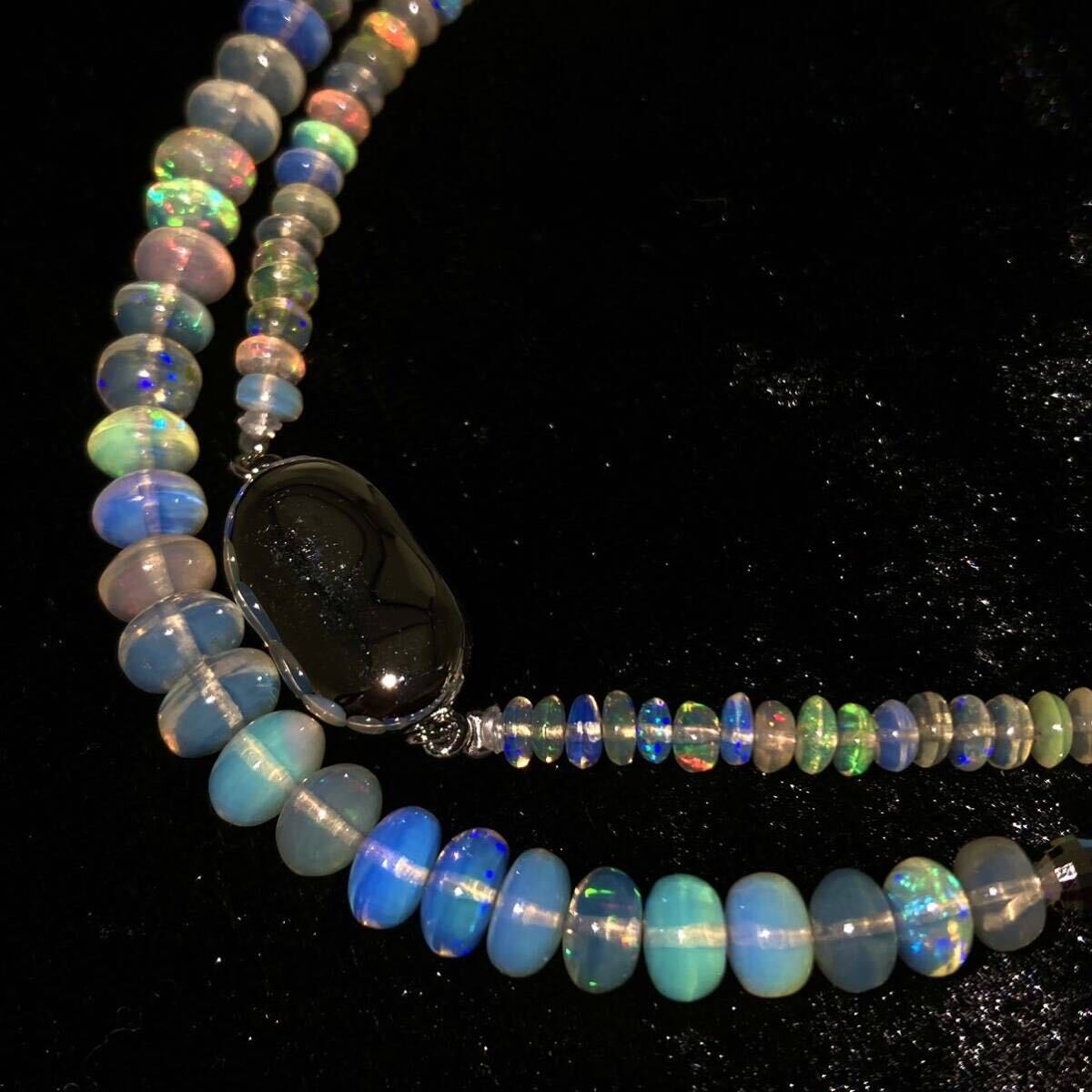 ■オパールネックレス3点おまとめ■m約37g ネックレス necklace アクセサリー accessory ジュエリー jewelry opal 遊色 water White CE0_画像3