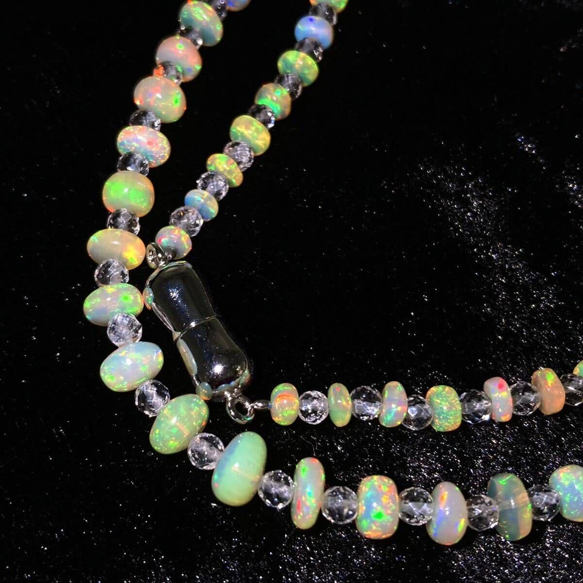■オパールネックレス3点おまとめ■m約37g ネックレス necklace アクセサリー accessory ジュエリー jewelry opal 遊色 water White CE0_画像4