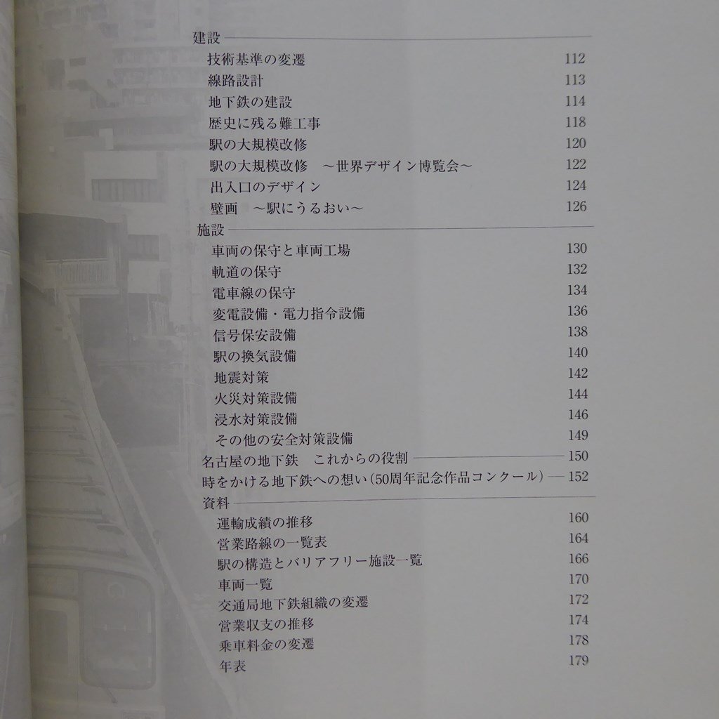 q3【名古屋の地下鉄-メモリアル50/平成20年・名古屋市交通局】戦前・戦後の地下鉄計画/車両の仕様/軌道の保守_画像7