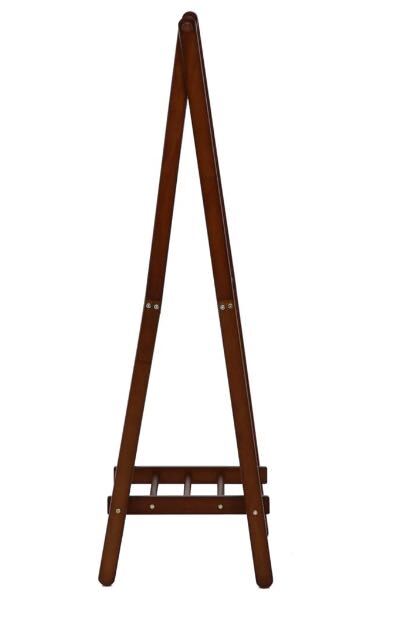不二貿易(Fujiboeki) コートハンガー ハンガーラック スリム 木製 幅80×奥行45×高さ147.8cm ブラウン 棚付き 玄関収納 天然木の画像2