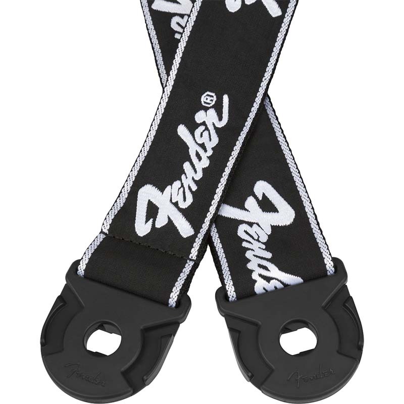 Fender Quick Grip Locking End Straps Black with White Running Logo ギターストラップ【フェンダー】_画像2