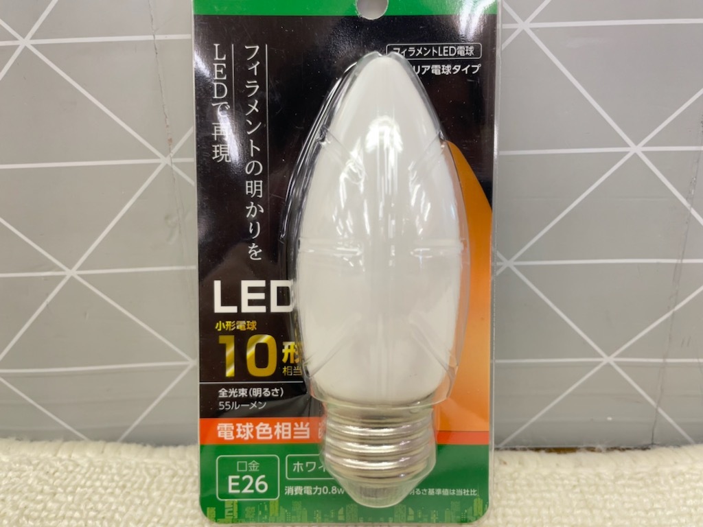 C150 YAZAWA ヤザワ 省電力で白熱電球の温かみを再現 C36 シャンデリア形 LED電球 口金 E26 電球色相当 10形相当 非調光 LDC1LG36WH_画像5