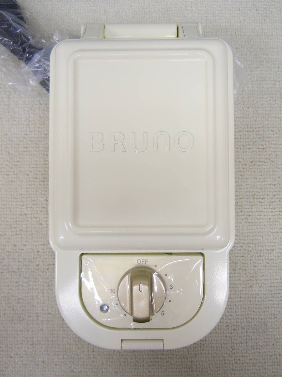 C188 アウトレット新品 BRUNO ブルーノ タイマーをセットして待つだけ！ 耳までカリッと焼ける ホットサンドメーカー シングル white 白_画像3