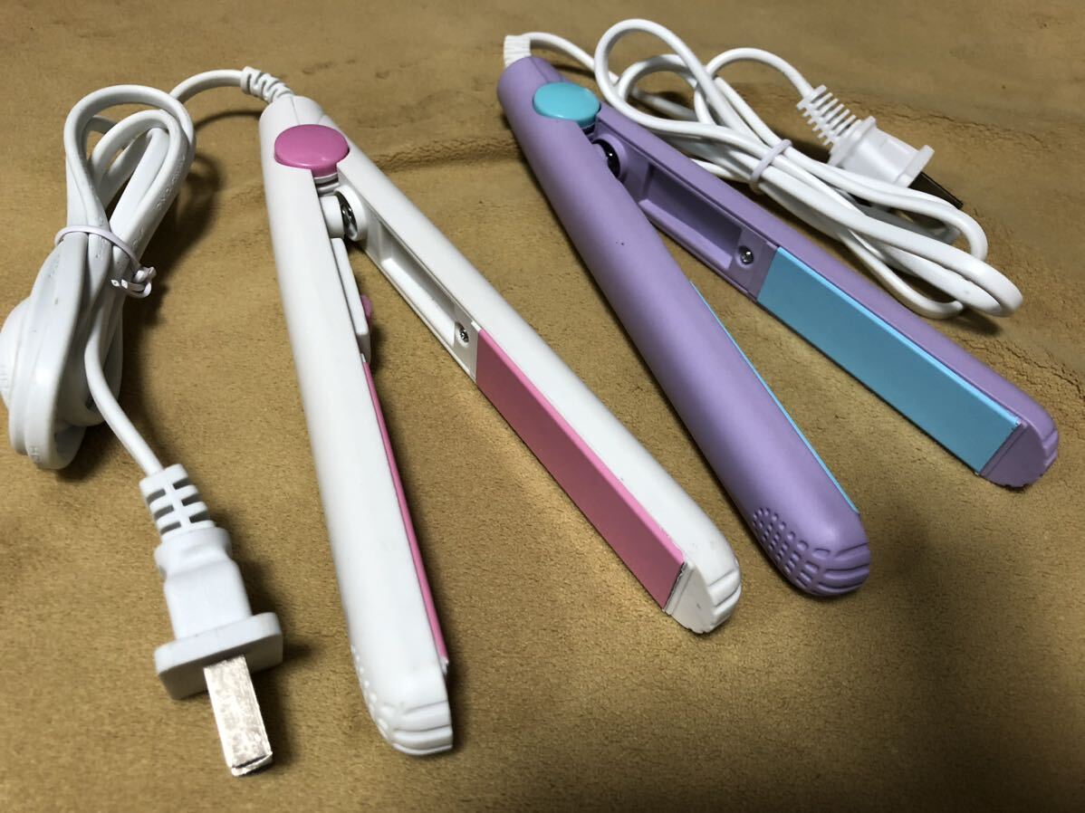 ミニヘアアイロン 携帯便利 小型 160℃ 110V-220V 海外　白のみ