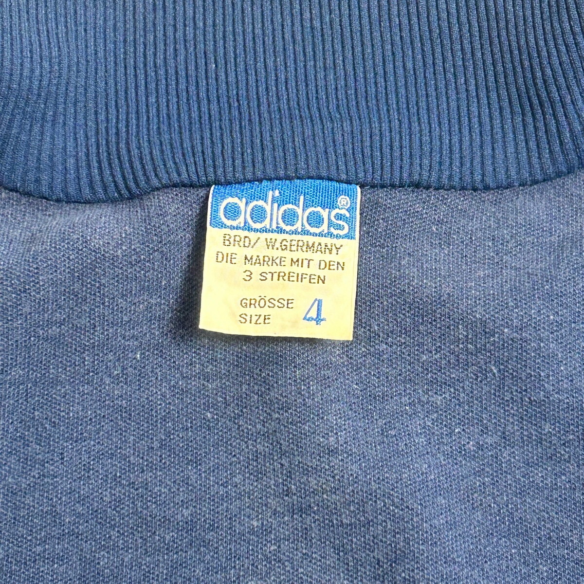 70's 80's adidas アディダス ジャージ デサント社製 トラックジャケット ブルー×ホワイト トレフォイル 70s 80s vintage ヴィンテージ_画像5