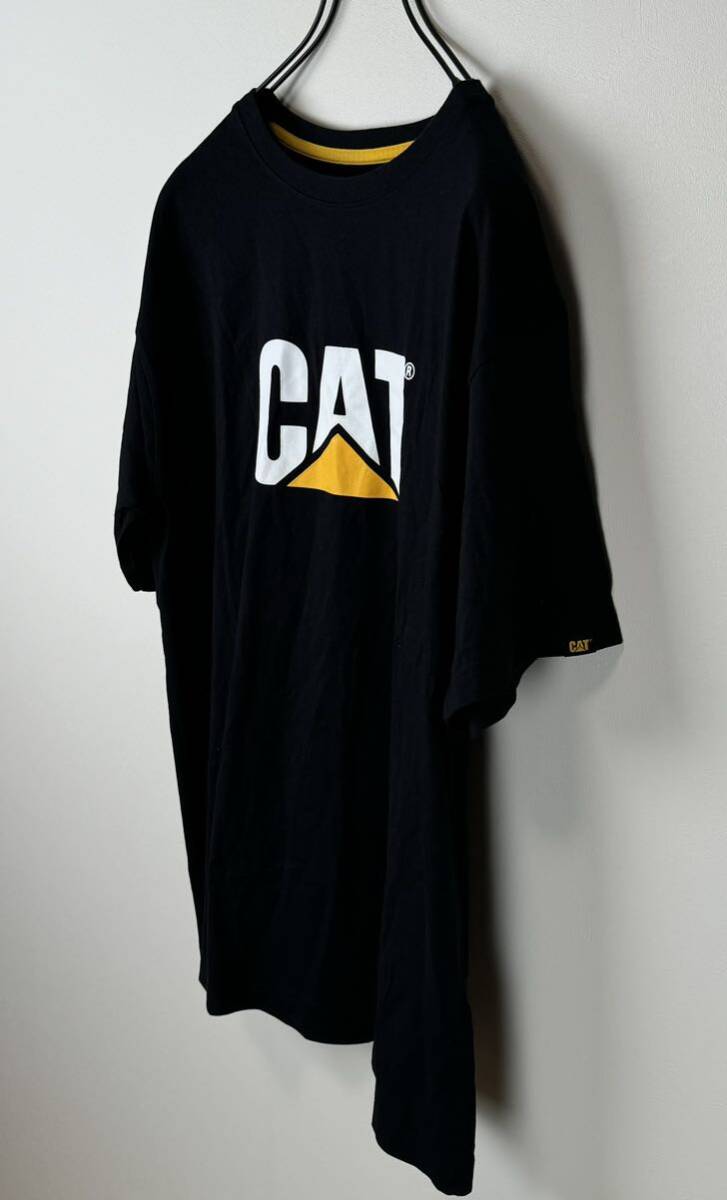 CAT キャタピラー　半袖 Tシャツ　黒　ブラック　XLサイズ　ロゴプリント　半袖Tシャツ　CATERPILLAR　企業_画像2