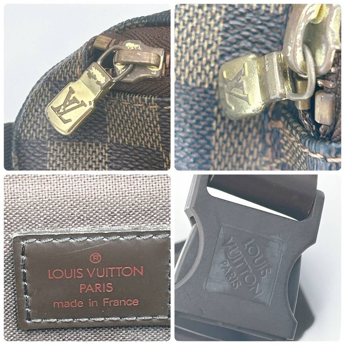 1円●極美品●LOUIS VUITTON ルイヴィトン ダミエ メルヴェール N51172 バムバッグ ウエストポーチ ショルダーバッグ レディース メンズ_画像8