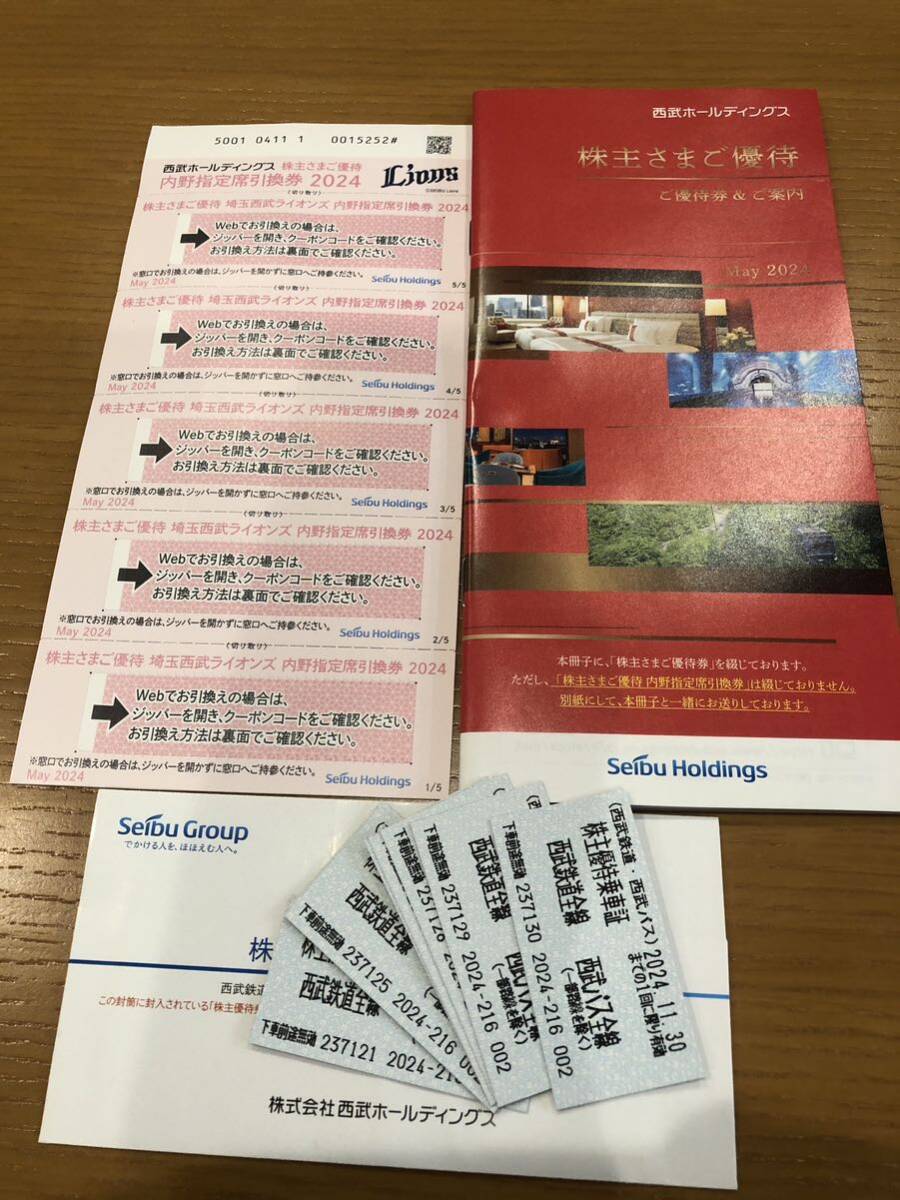 送料無料　西武ホールディングス 株主優待 1000株　内野指定席　株主優待乗車証10枚　セット　_画像1