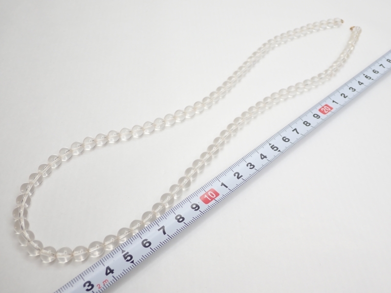 N792 ストーン ネックレス 天然石 クリスタル 水晶 K18 60cm 39ｇ Vintage stone necklaceの画像4