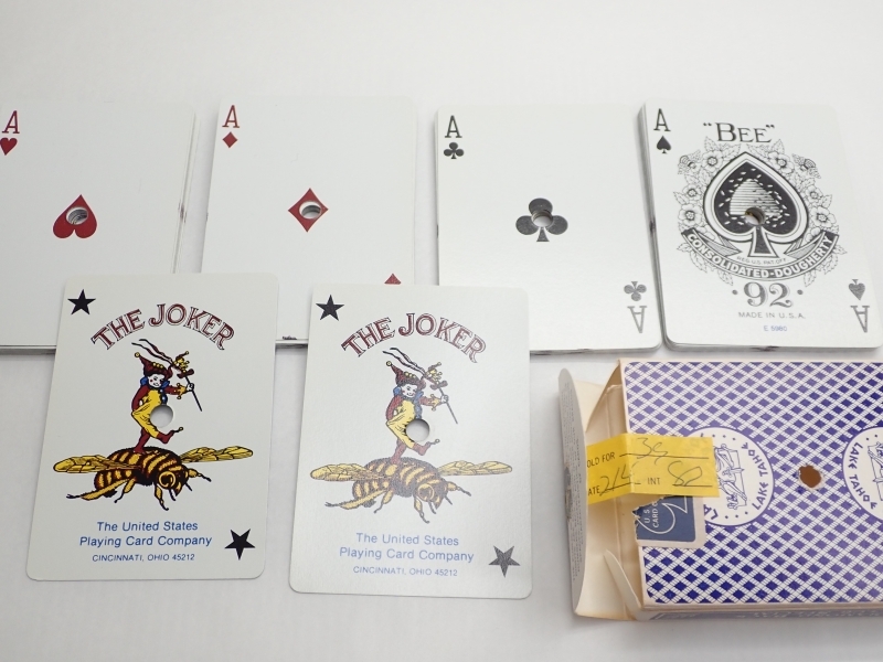 S137　トランプ　Bee　No.92　穴あき　青　※欠品あり　レトロ　ヴィンテージ　Vintage playing cards_画像7