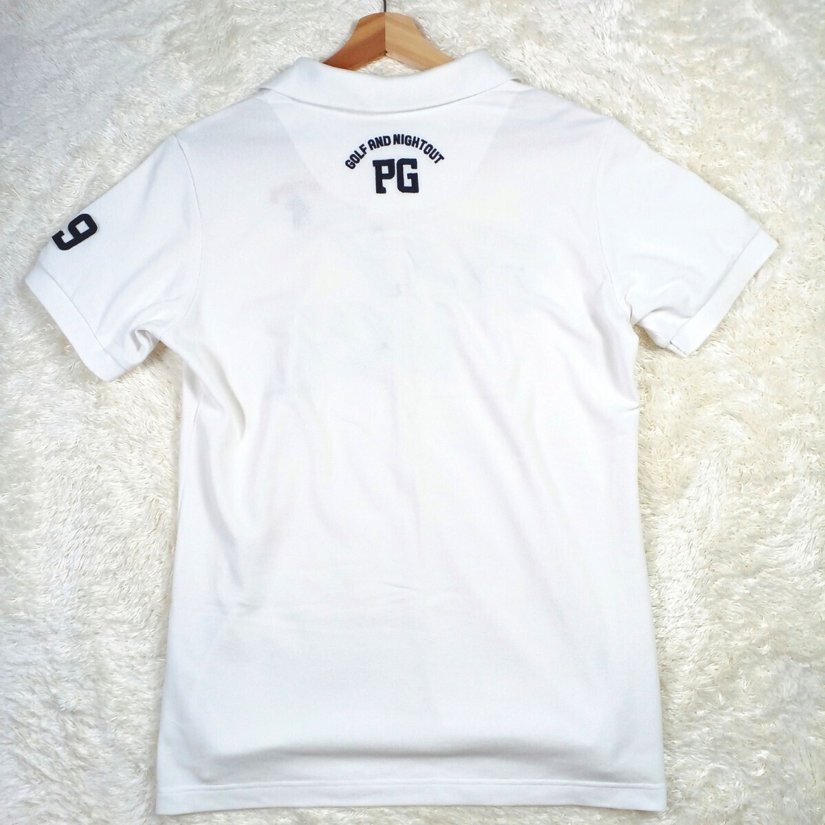 パーリーゲイツ PEARY GATES ポロシャツ ロゴ刺繍 ワッペン ホワイト サイズL相当 5 の画像2