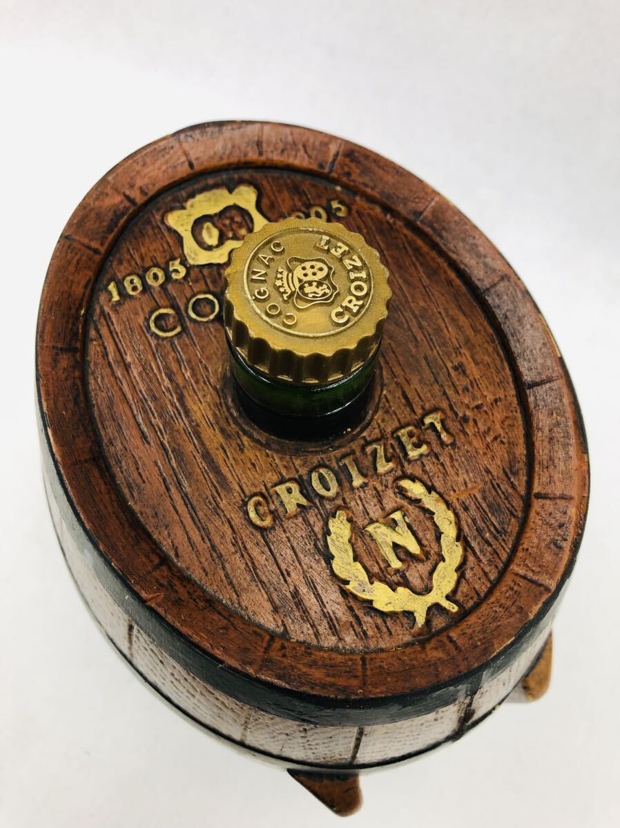 ナポレオン クロアーゼ コニャック Napoleon CROIZET 樽型ボトル コルク割れ有 開栓済み 1,695g B3の画像2