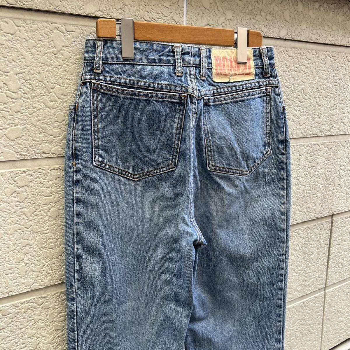 90s USA製 デニムパンツ ブルーデニム アイスウォッシュ BONGO テーパード 股上深め アメリカ製 古着 vintage ヴィンテージ レディース_画像4