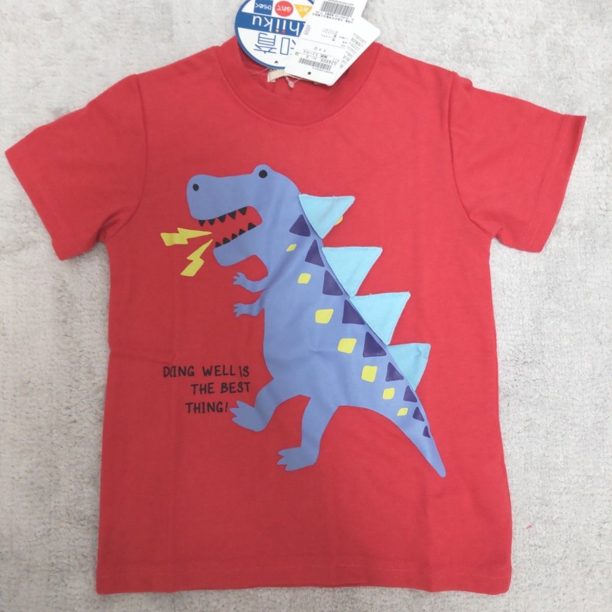 (新品)恐竜 しかけ 知育 キッズ Tシャツ 半袖 110 ダイナソー 子供服