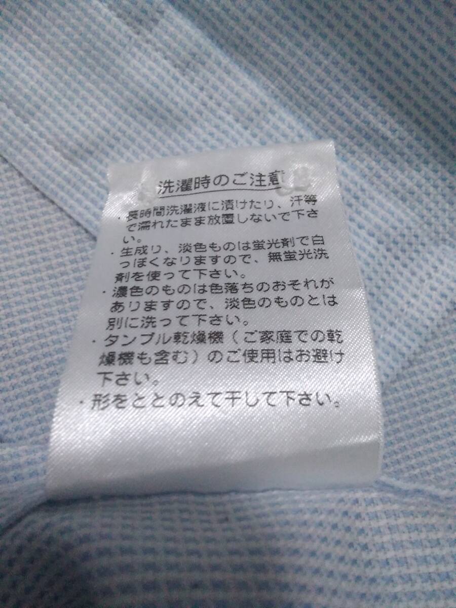 サイズ3メンズ∠ラコステ／ファブリカ∠長袖ボタンダウンシャツ／ワンポイント有 薄水色／日本製の画像8