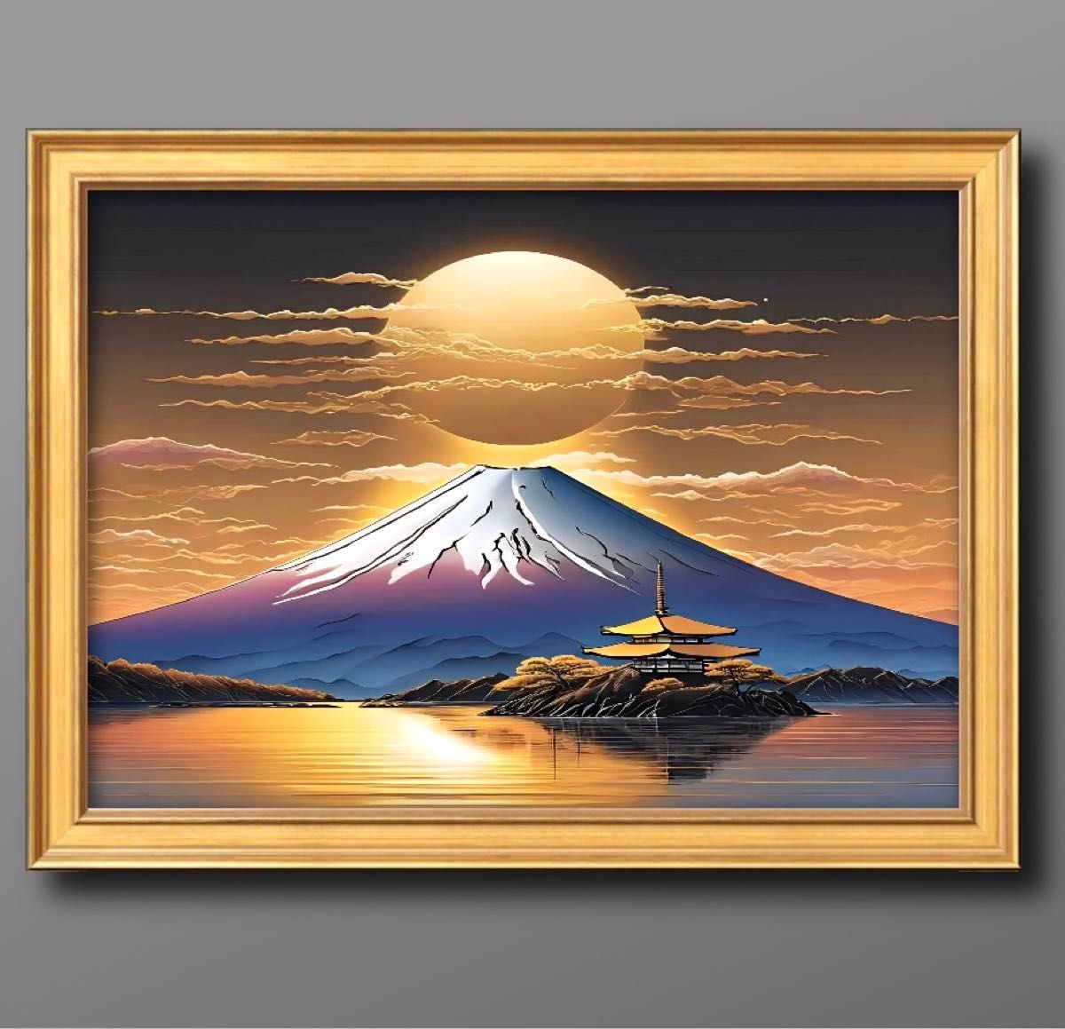 開運富士山 額付 開運と幸福絵画風水癒しとヒーリング 開運富士山 額付 開運と幸福絵画風水癒しとヒーリング