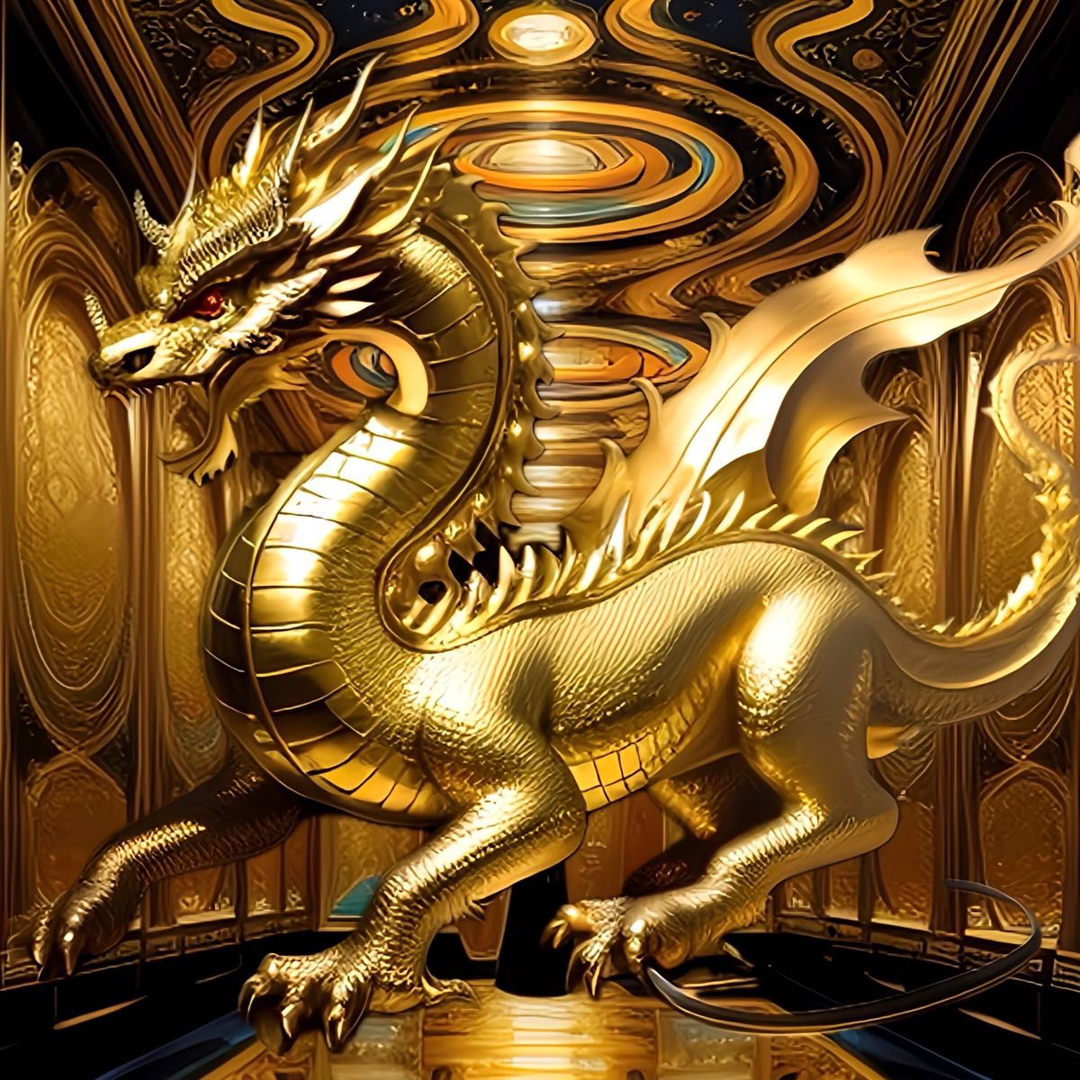 金龍 額付 開運と幸福絵画風水癒しとヒーリング[グラフィック 金龍 額付 開運と幸福絵画風水癒しとヒーリング[グラフィック