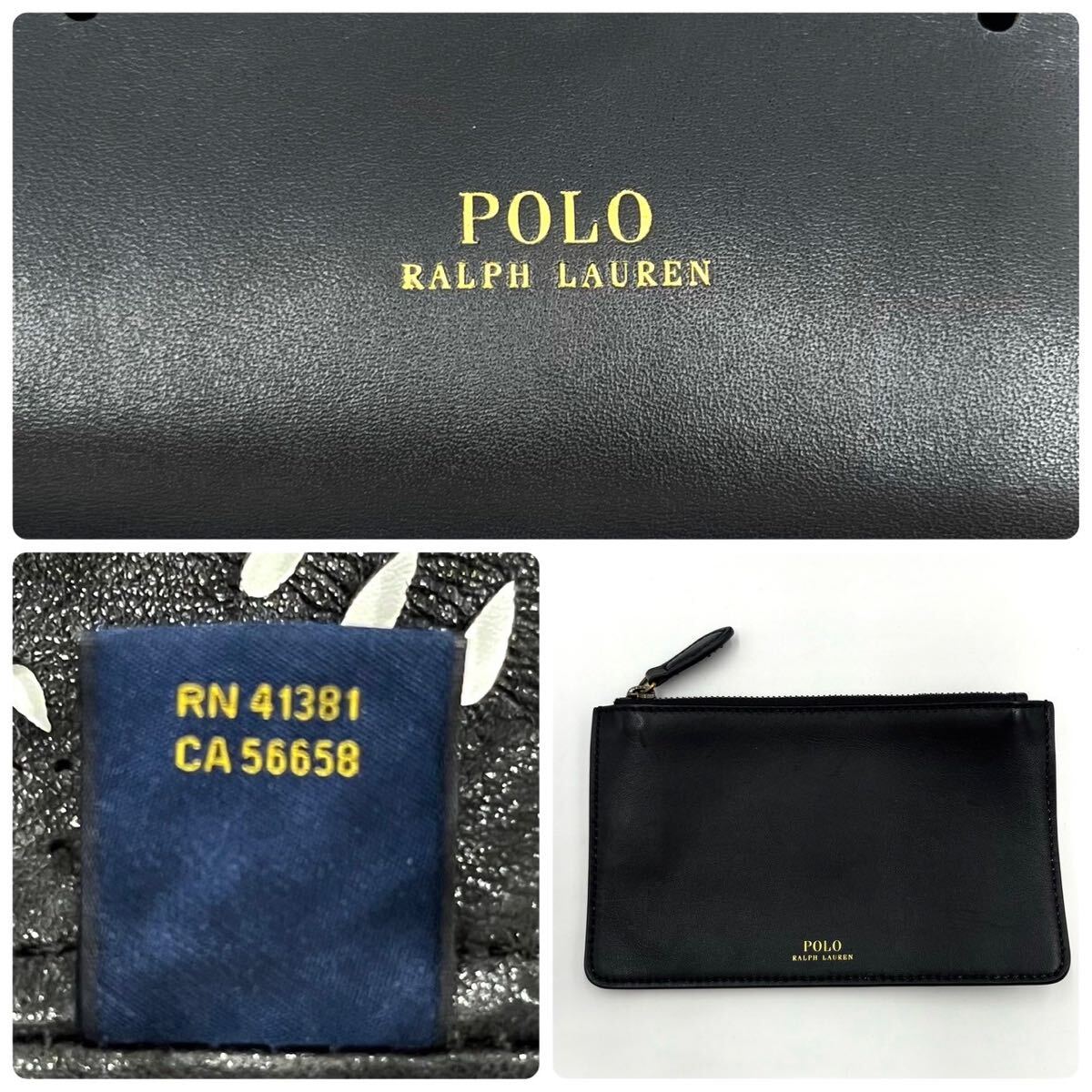 1 иен / превосходный товар / редкий дизайн * Polo Ralph Lauren POLO RALPH LAUREN большая сумка бизнес плечо ..A4 cut Work чёрная кожа действующий 