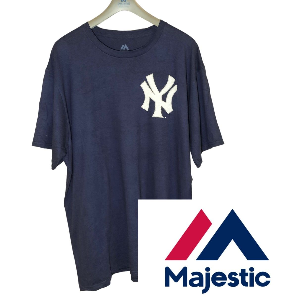 新品 MLBマジェスティック 半袖 Tシャツニューヨークヤンキースクルーネックメンズ