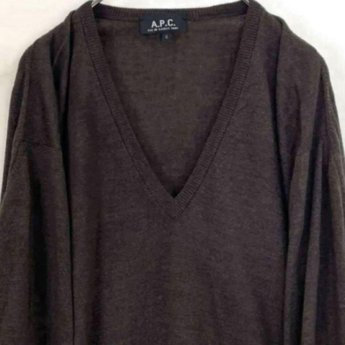 A.P.C. アーペーセー Vネック ニット セーター B4227_画像2