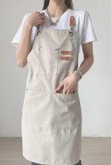 * new goods * ivory outdoor apron canvas Work Cafe thick DIY